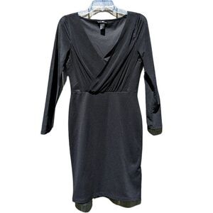 H&M S Black Dress with sheer sleeves